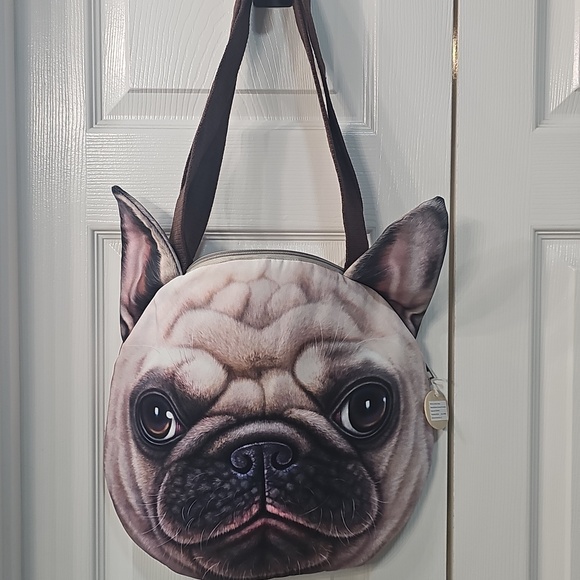 Zbo Hicheon Homeware Handbags - Large Cute Pug Face Dog Tote Bag Festival School Travel Unique Animal Print